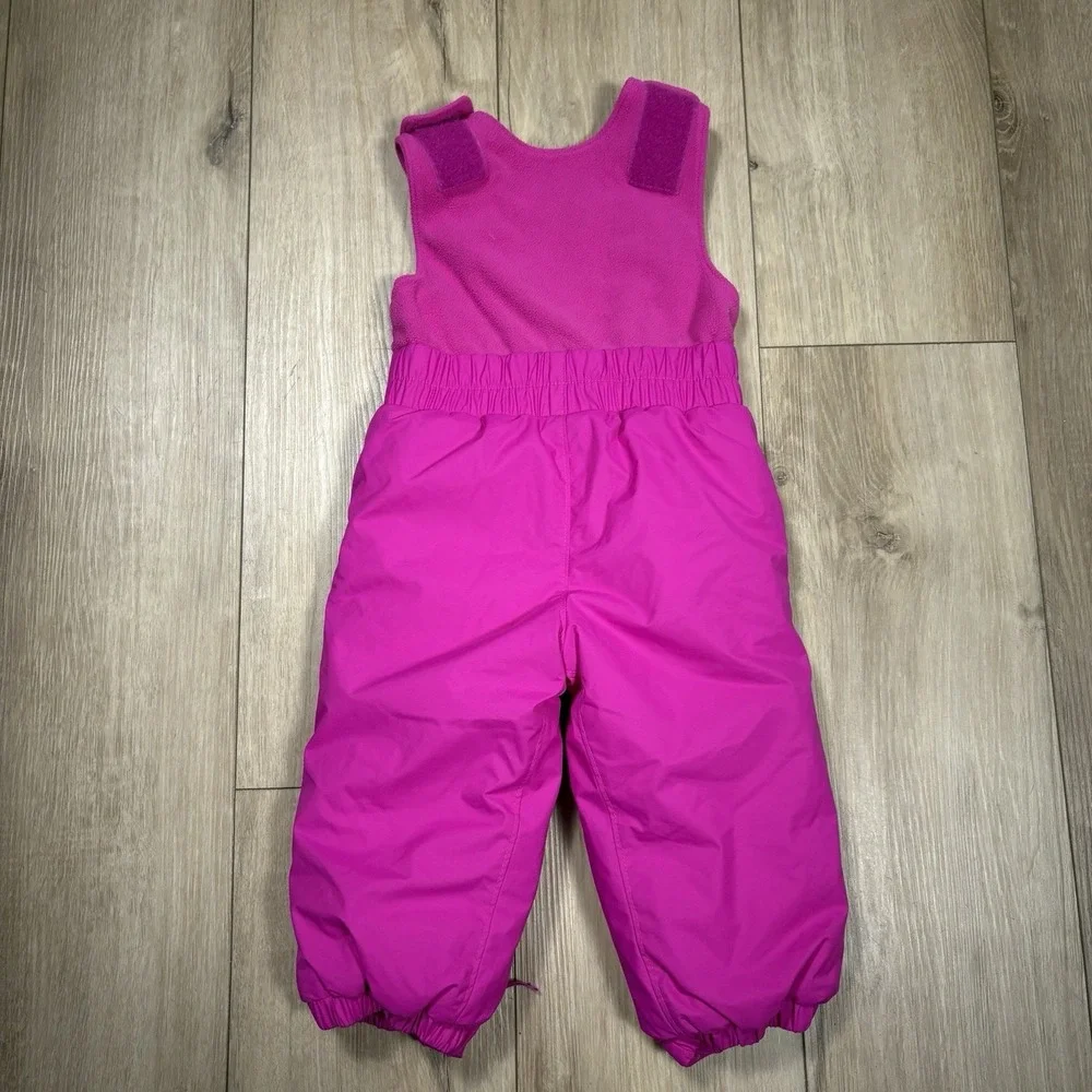Columbia Fleece Lined Snow Suit Pants Bib Pink Girls Kids‎ Toddler 12-18M